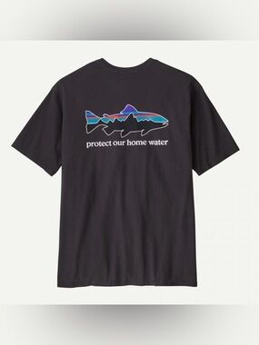 Patagonia M’s ‘Home Water Trout’ Graphic T-shirt - Ink Black (grey), Size Medium